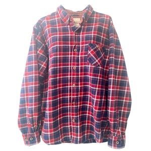 Weatherproof Vintage Long Sleeve Button Down 100% Cotton‎ Flannel Shirt Size XL